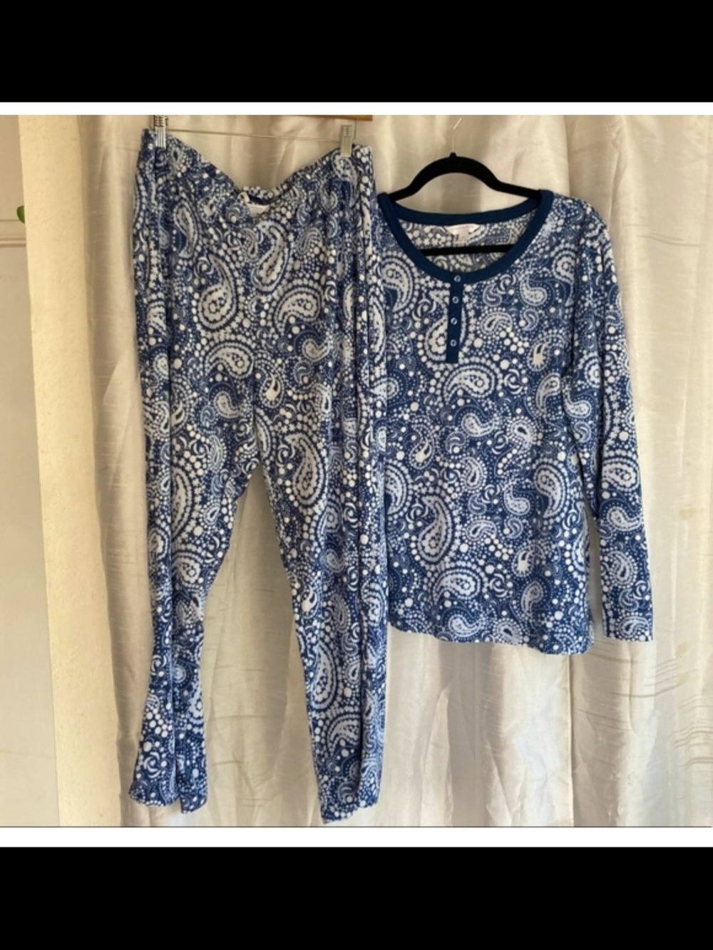 Charter Club Blue and White Paisley Pajama Set
